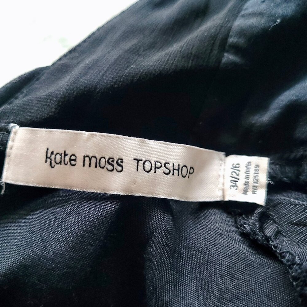 RARE Kate Moss for Topshop Chiffon Embroidered Butterfly Dress in Black Sz 2 - Picture 5 of 10